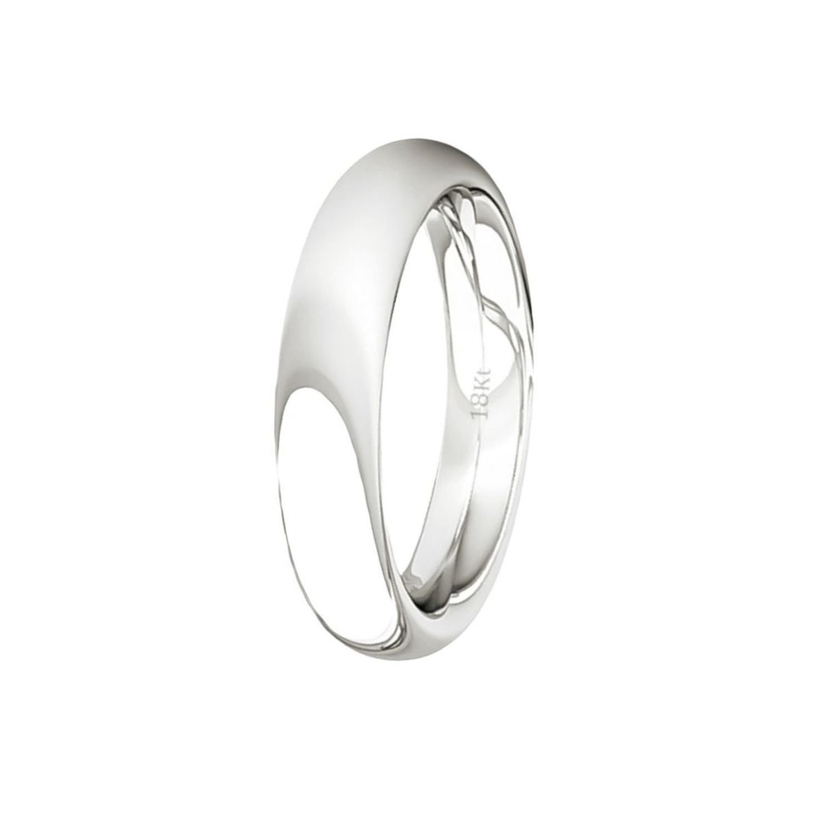 JB JOYAS BARON - Argolla Matrimonio de Oro Blanco 18kt Inglés Garda Ergofit de 3,5mm