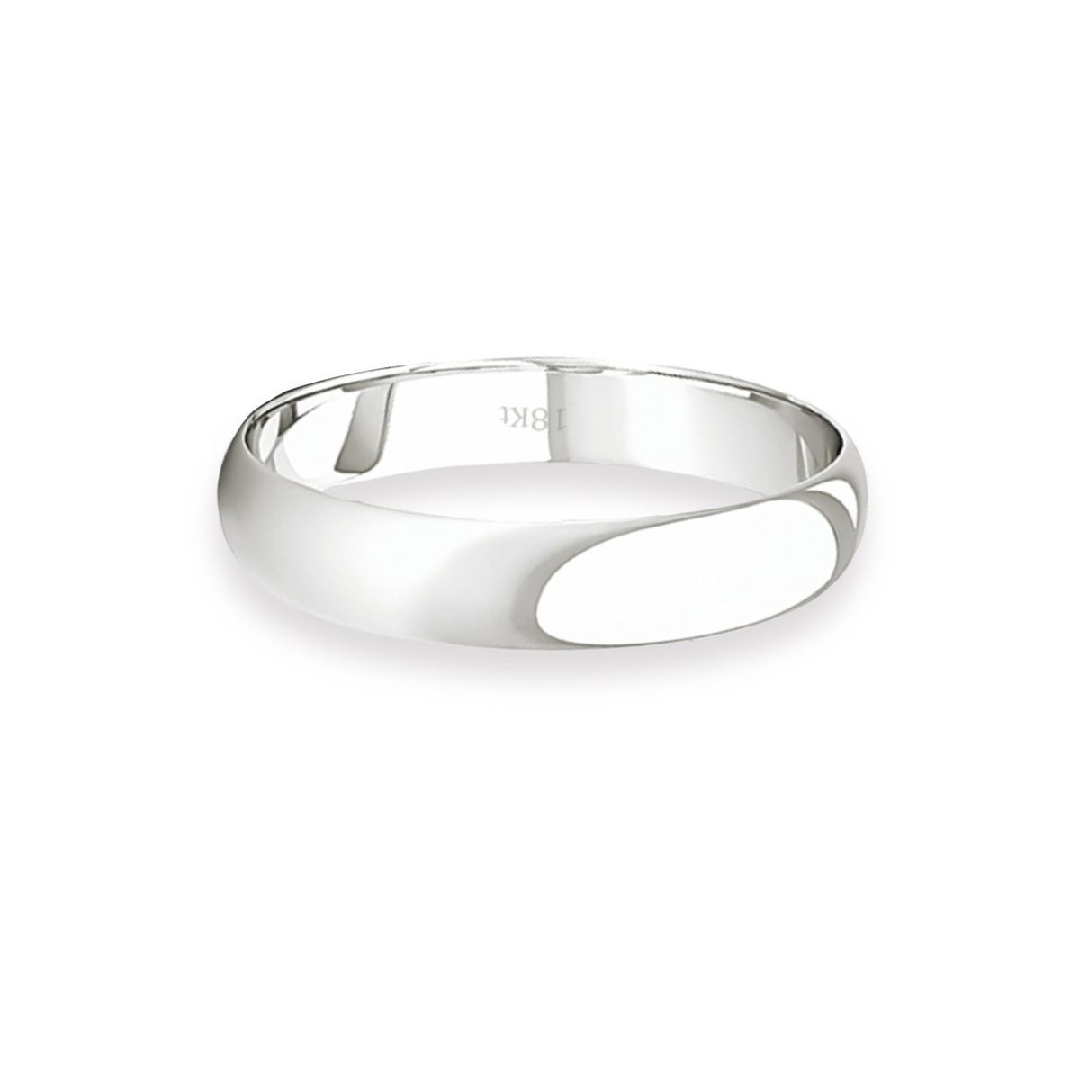 JB JOYAS BARON - Argolla Matrimonio de Oro Blanco 18kt Inglés Rodas de 3,5mm