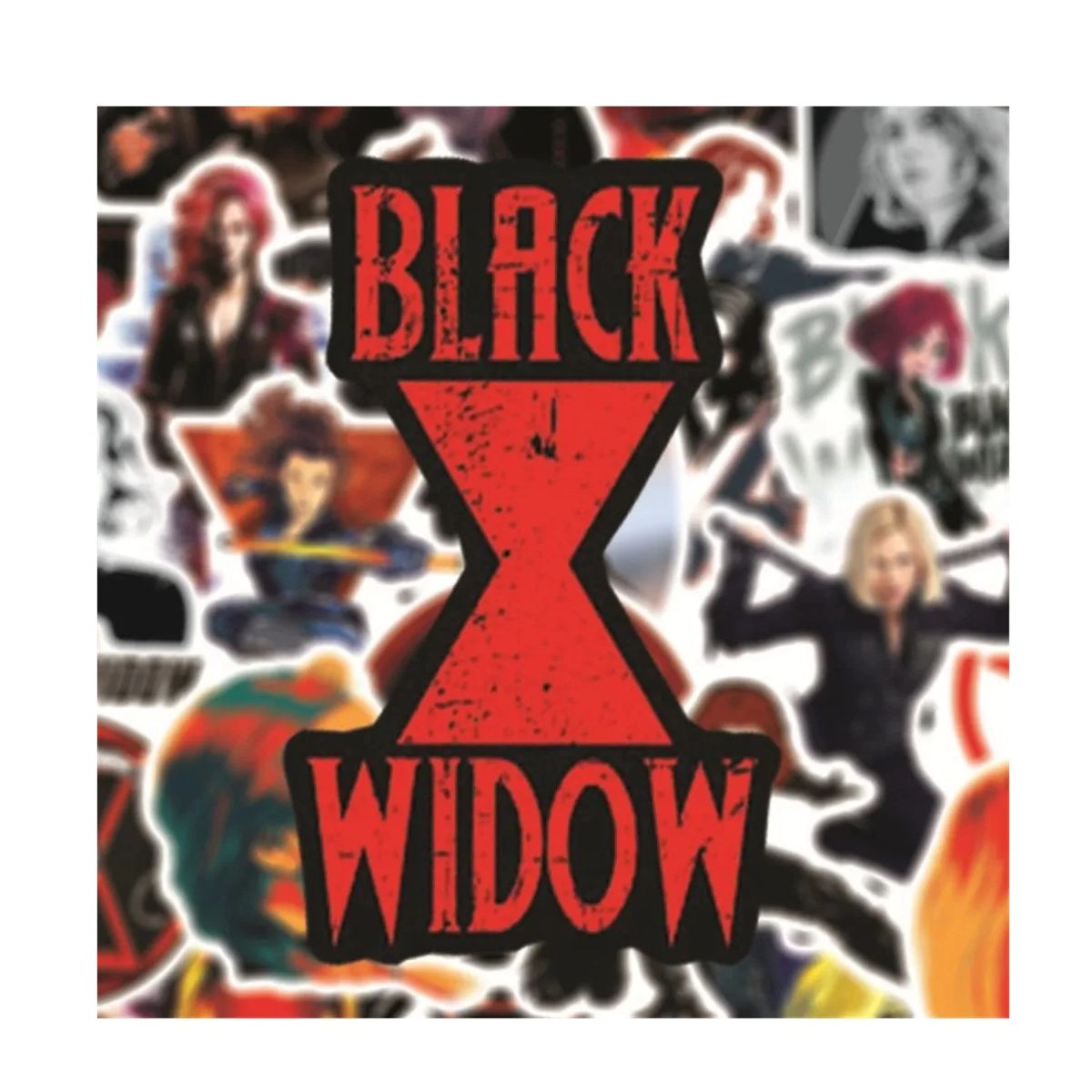 GARSIL - 50 Stickers Black Widow - Etiquetas Autoadhesivas