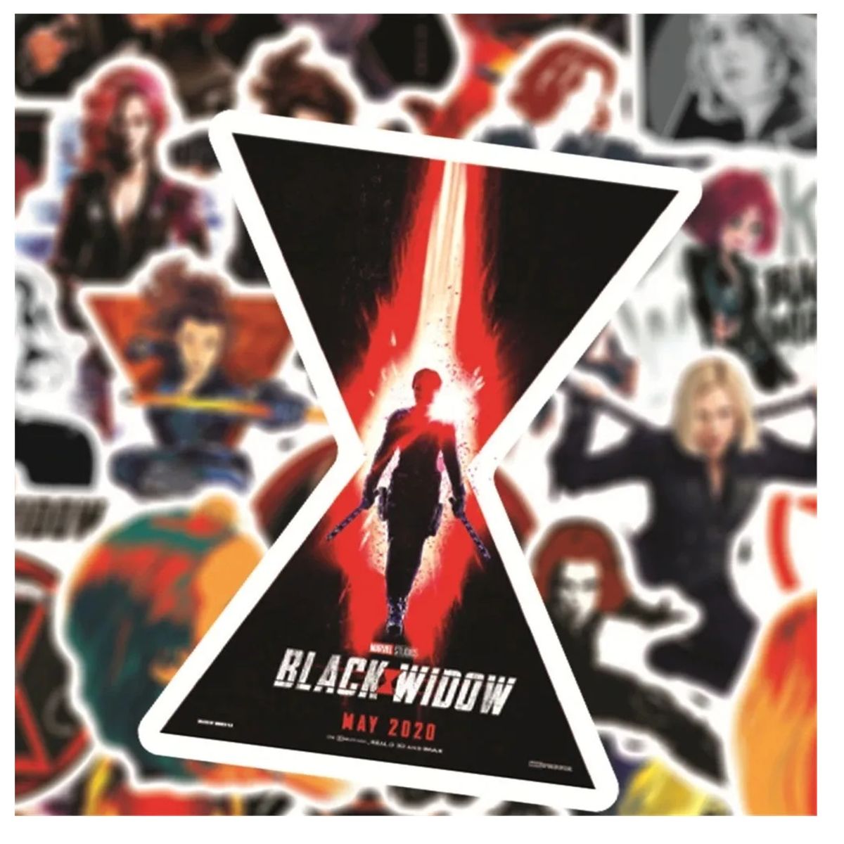 GARSIL - 50 Stickers Black Widow - Etiquetas Autoadhesivas