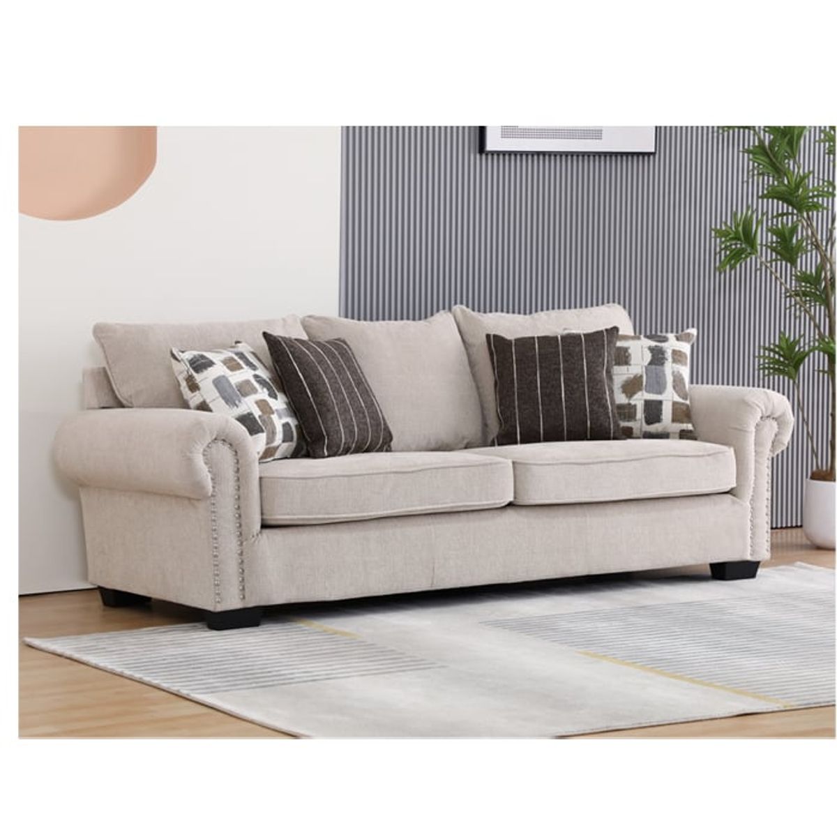 GENERICO - Sofá 3 Cuerpos Casey Beige