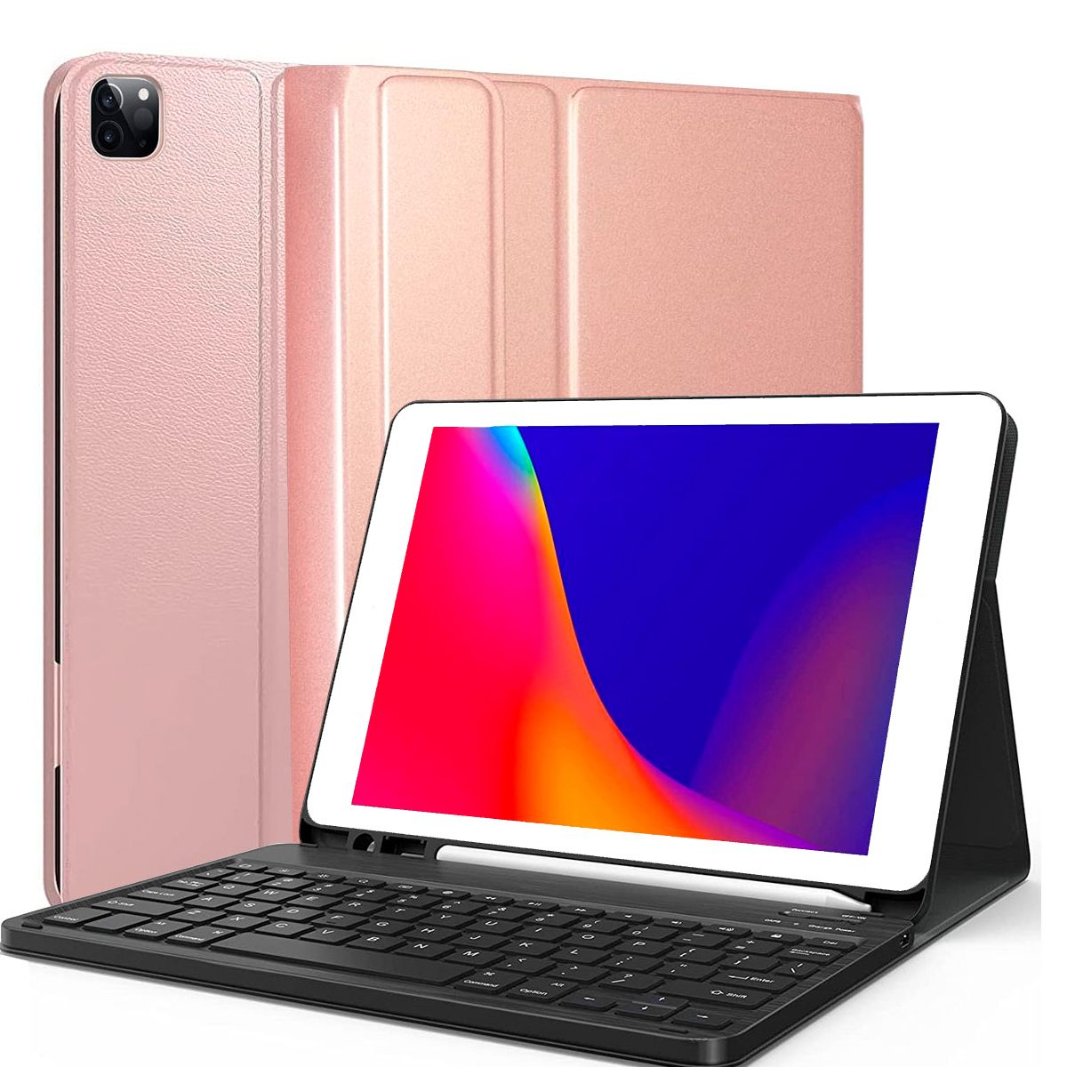 JOIGO - Funda Con Teclado Español Para iPad Air 13 M2 2024 Rose Gold
