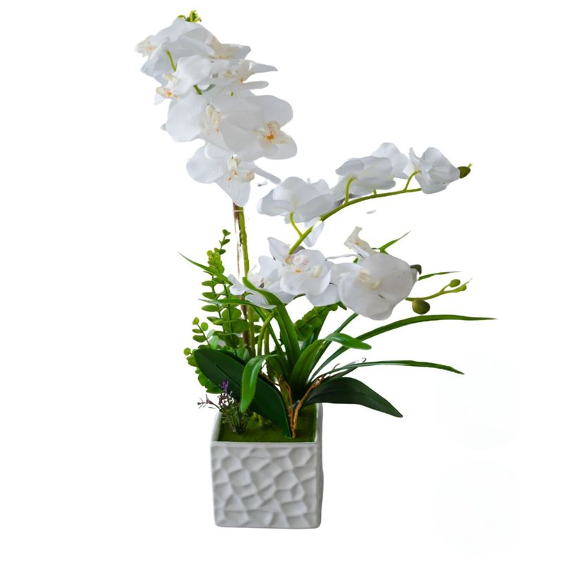 PLANT ME - Planta Artificial Eco-sintética Decorativa Orquídea Blanca  60cm