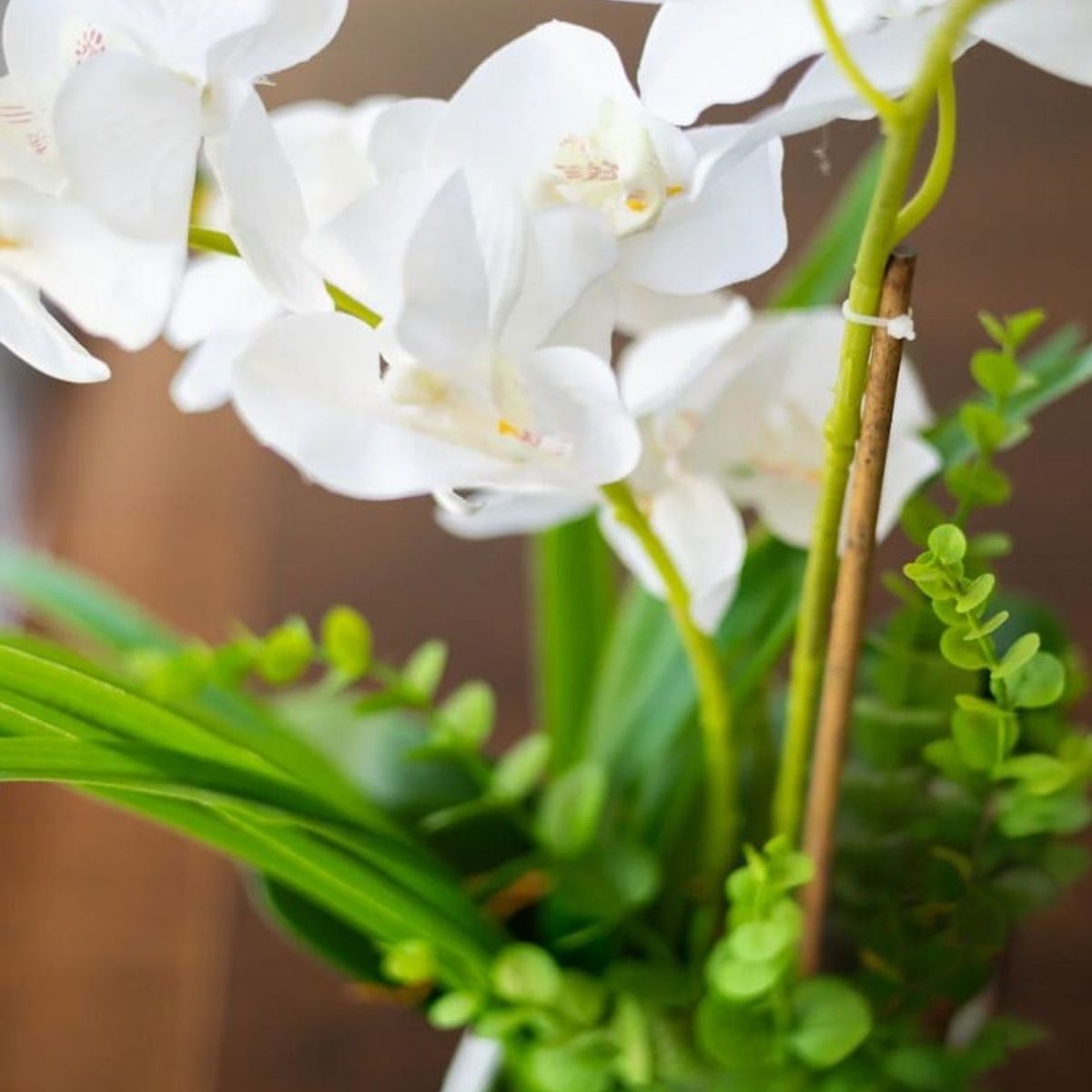 PLANT ME - Planta Artificial Eco-sintética Decorativa Orquídea Blanca  60cm