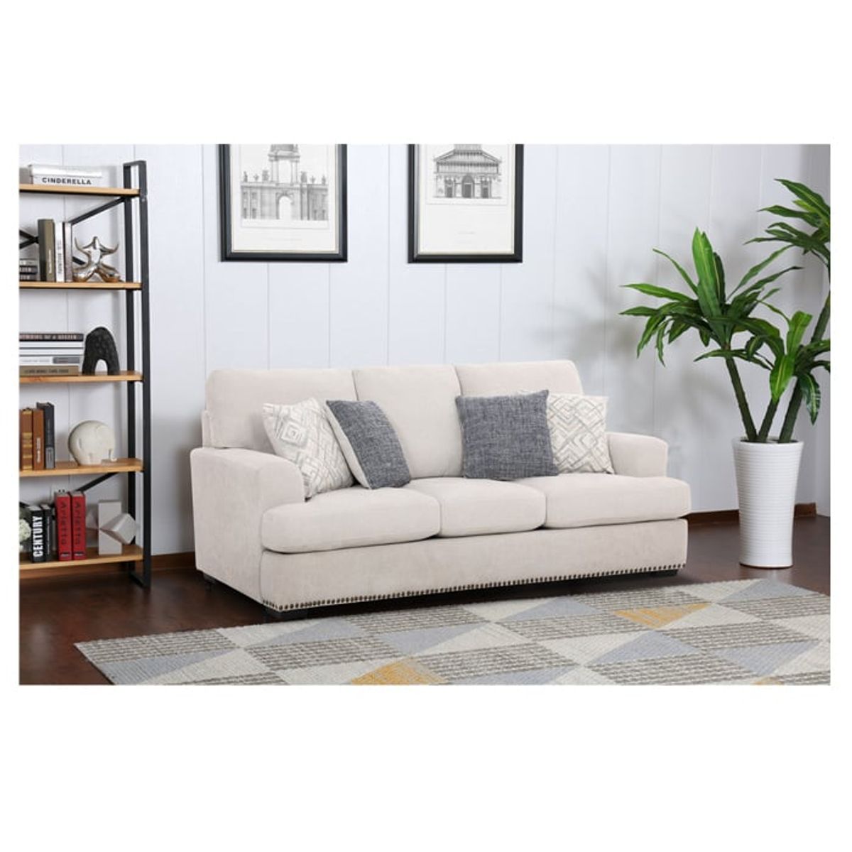 MSA MUEBLES SANTA ANA - Sofá 3 Cuerpos Emily (235 x 95 x 90 cm)