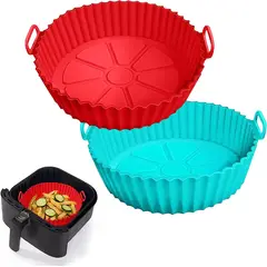 GENERICO - Bandeja Cesto de Silicona Para Airfryer Freidora Aire