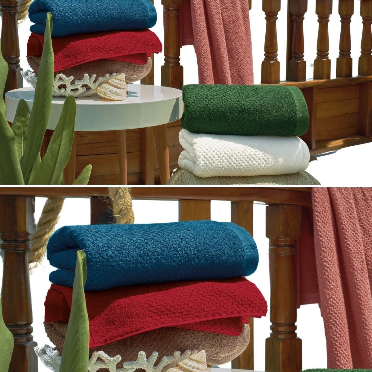 TEKA - Toalla de Rostro Solare Rojo - 100% Algodón - 500gm² - Teka