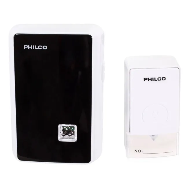 PHILCO - Pulsador Timbre inalámbrico 220V IP44 Indicador LED Altavoz