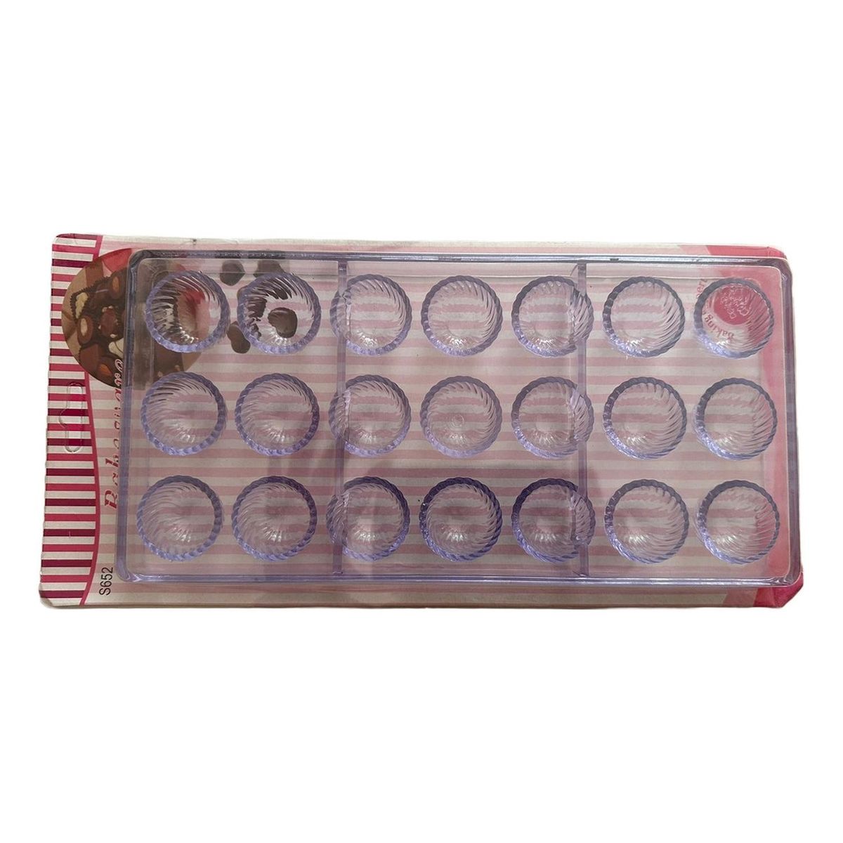 GENERICO - Molde Acrilico Para Chocolate - Esfera Espiral