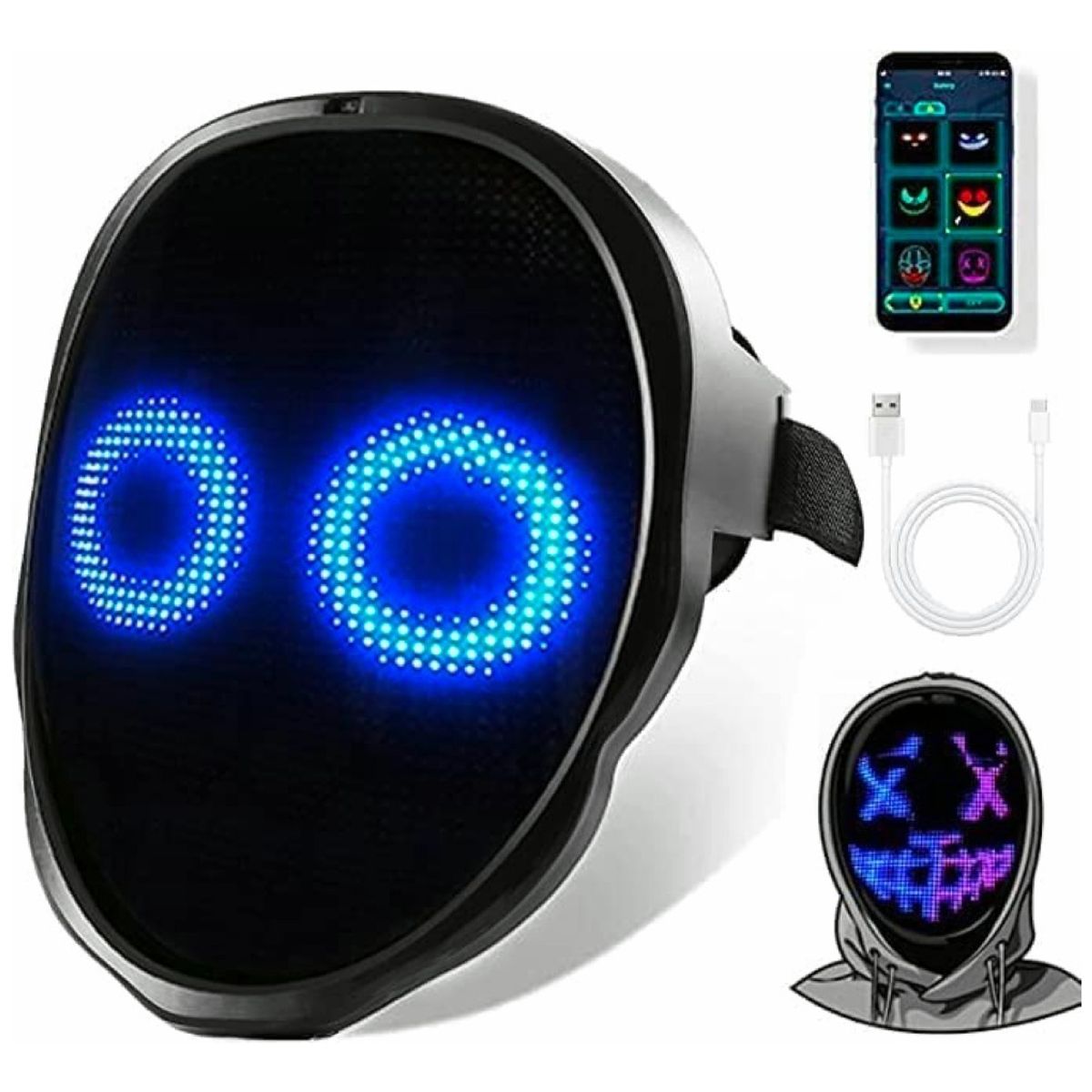 U BUY - Mascara Led Rgb Multi Personajes Sensor Movimento Bluetooth