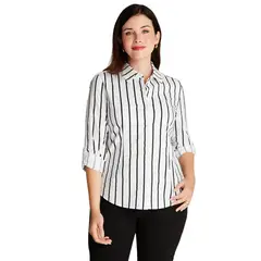 LORENZO DI PONTTI - Blusa Negra Cuello Camisero