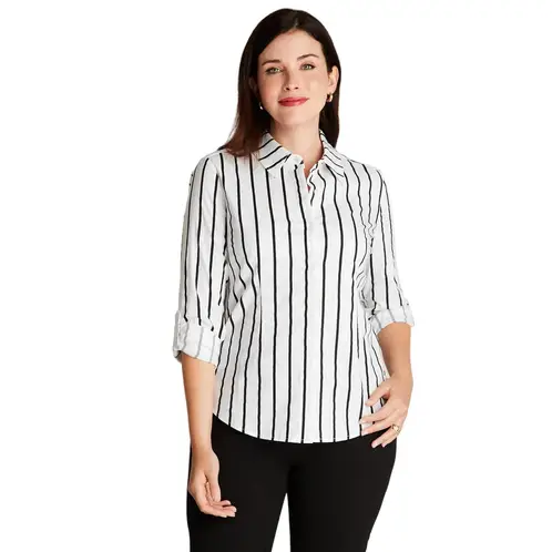 LORENZO DI PONTTI - Blusa Negra Cuello Camisero