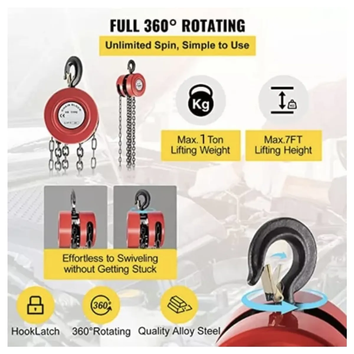 U BUY - Tecle Manual Con Cadena 1 Toneladas X3 Metros