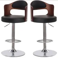 U BUY - Pack Sillas Bar Taburete Madera Ecocuero