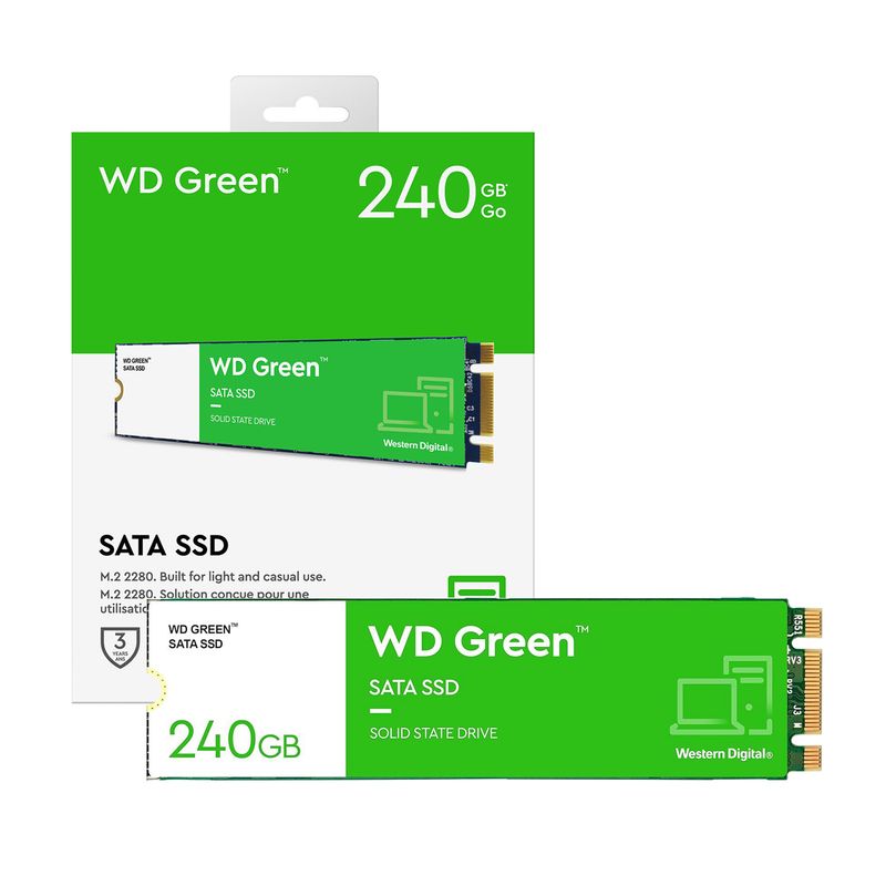 WESTERN DIGITAL - Disco Solido SSD Interno WDGreen 240GB M.2 2280 SATA 545MB/s