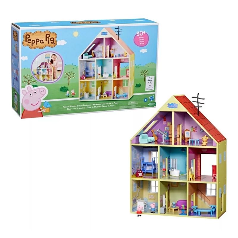 HASBRO - Casa De Madera Deluxe De Peppa Pig + Accesorios