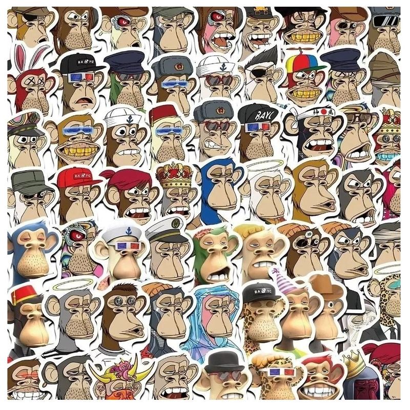 GARSIL - 50 Stickers Bored Ape - Etiquetas Autoadhesivas