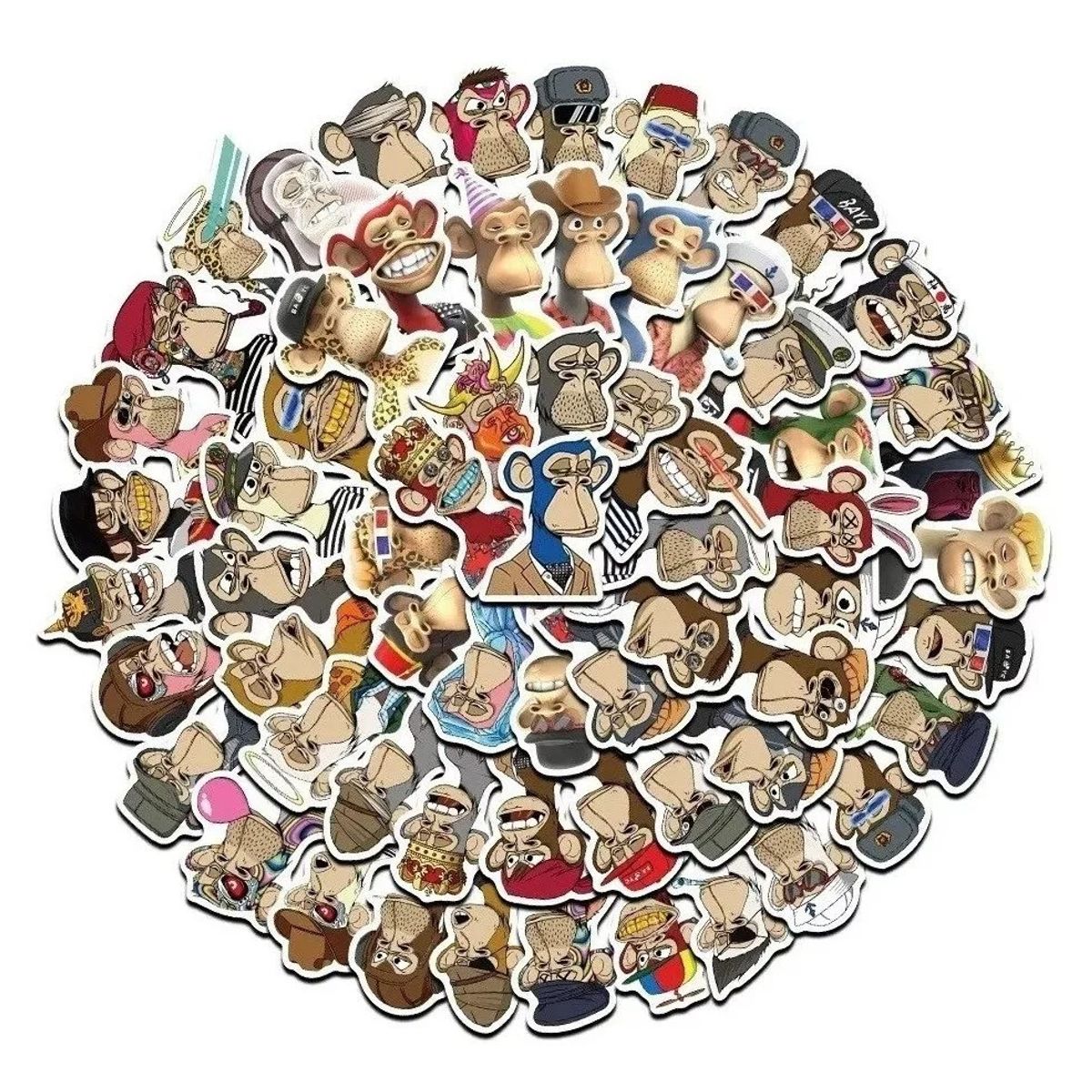 GARSIL - 50 Stickers Bored Ape - Etiquetas Autoadhesivas
