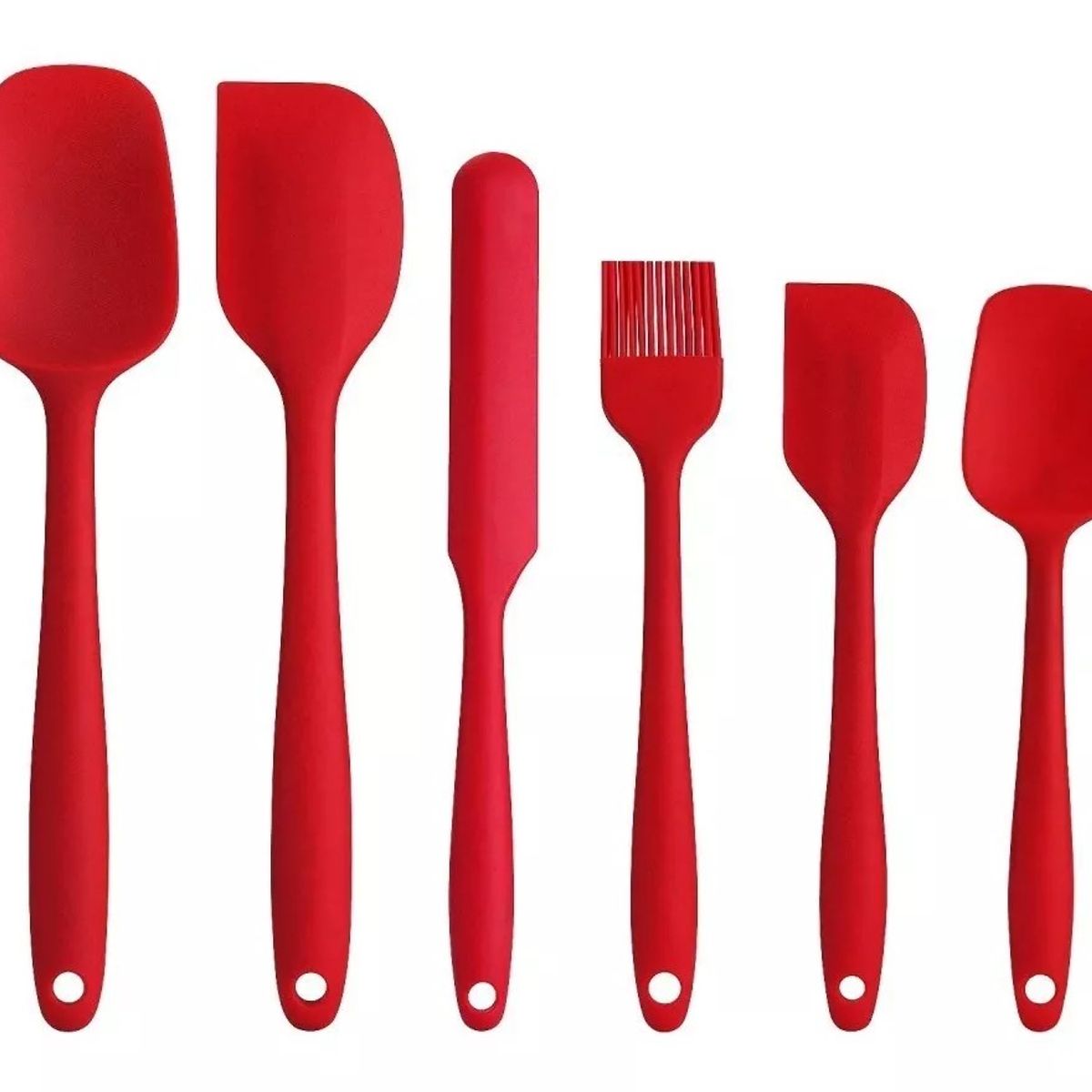 MUNDO MAGIA - Espátula De Silicona Antiadherente 6 Unidades Color Rojo