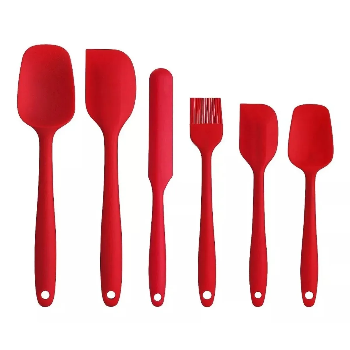 MUNDO MAGIA - Espátula De Silicona Antiadherente 6 Unidades Color Rojo