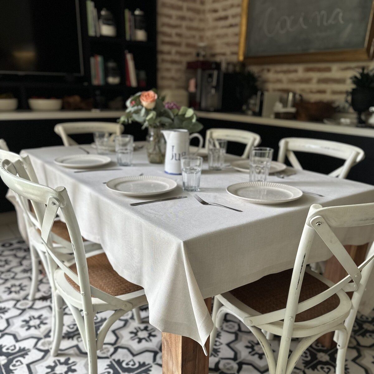 CASA CECILIA - Mantel Rústico Beige Claro 180x280 Casa Cecilia