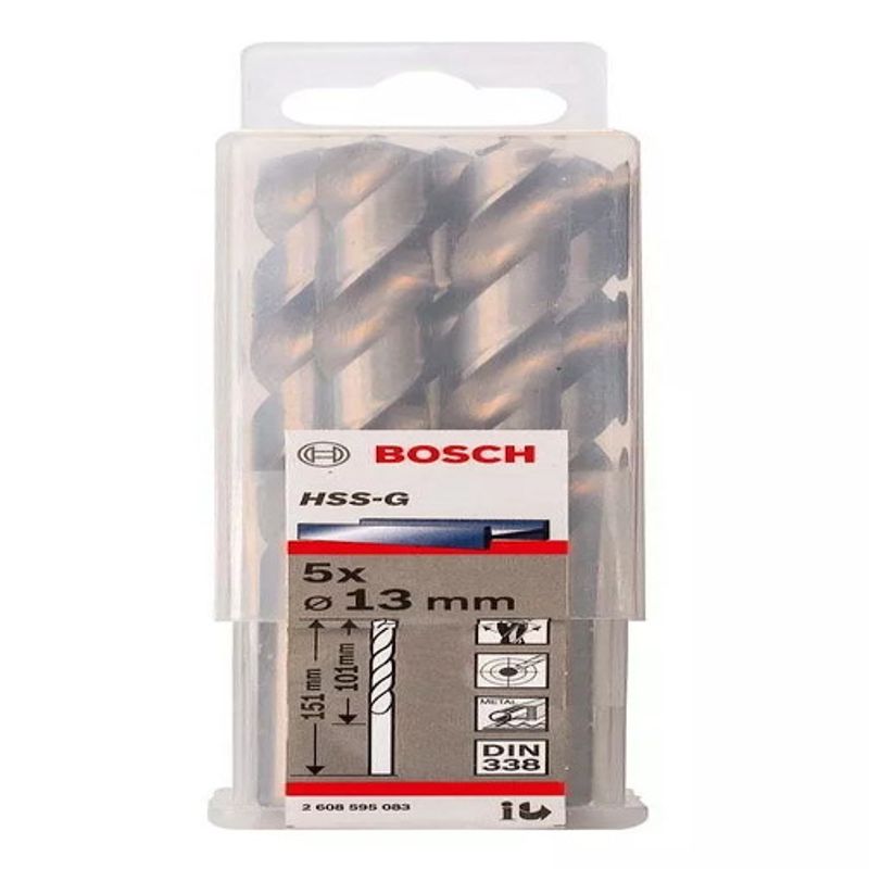 BOSCH - 5 UNIDADES BROCA ESPIRAL POINT 13MM BOSCH 2608577298