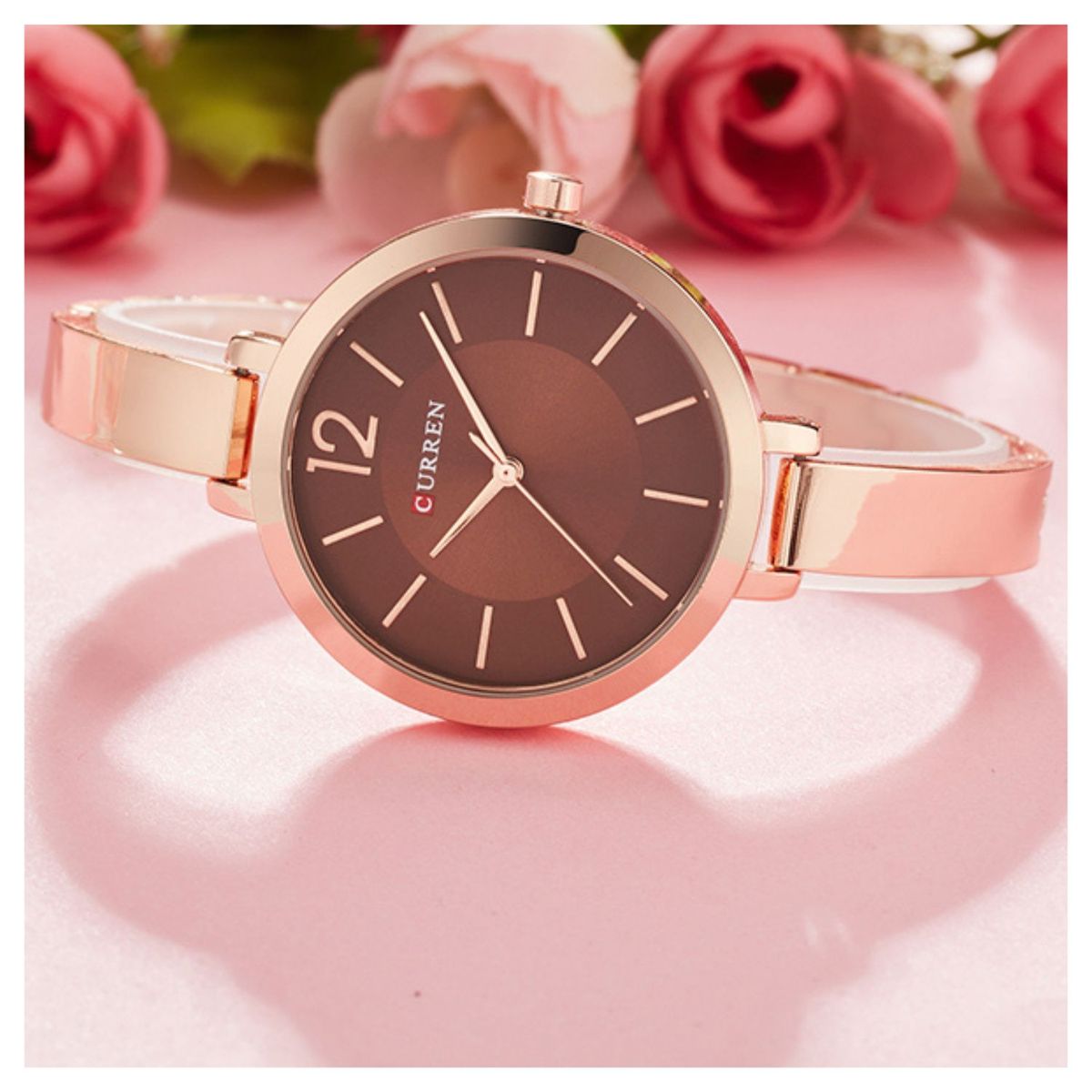 CURREN - Reloj Curren original análogo mujer de lujo con tecnología japonesa