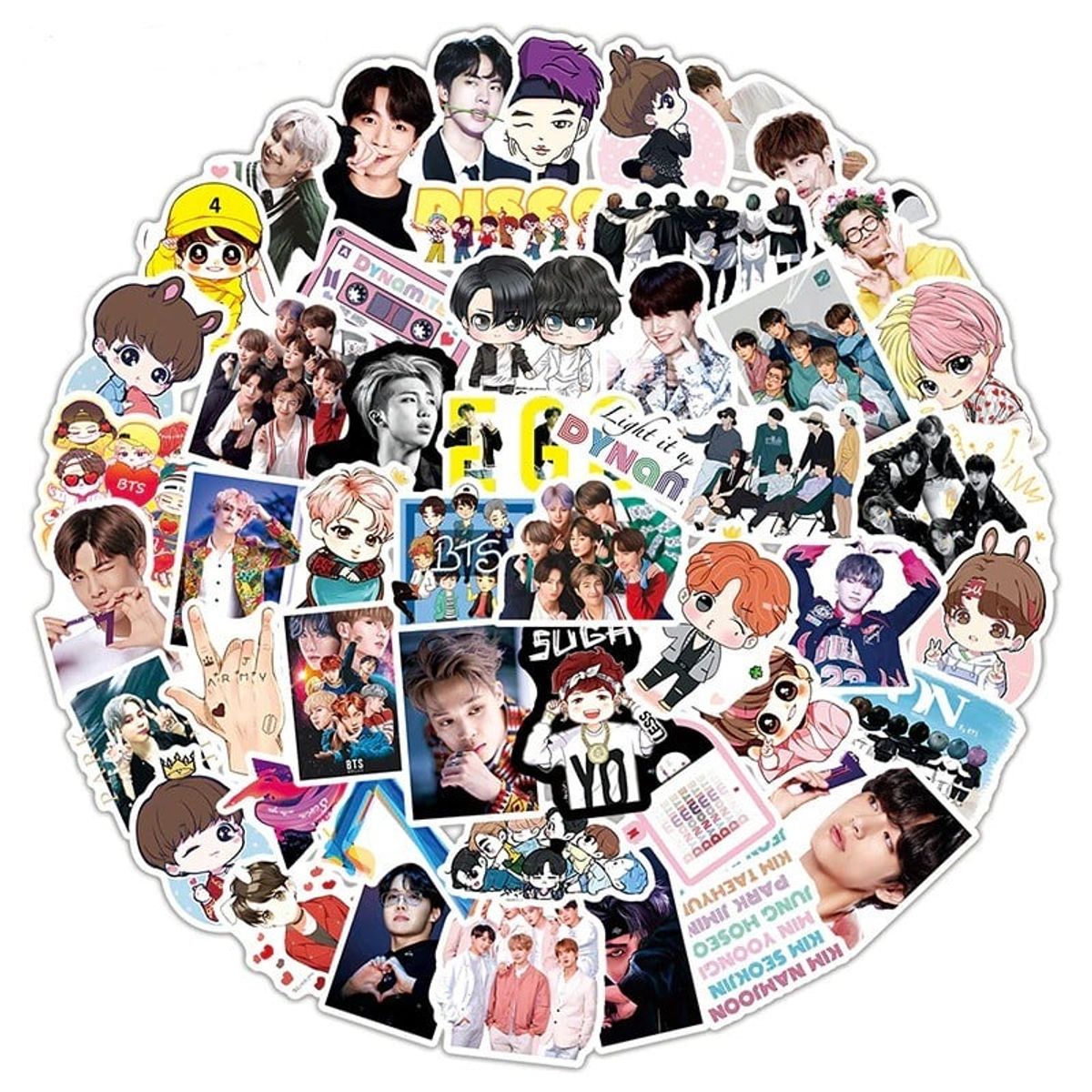 GARSIL - 50 Stickers Bts / Kpop - Etiquetas Autoadhesivas