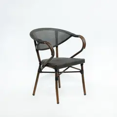 NECTAR - Silla Bistrot de ratán café con tonos dorados