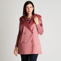 Chaqueta Bonded Rosado Sin Manga Con Gorro CURVI.