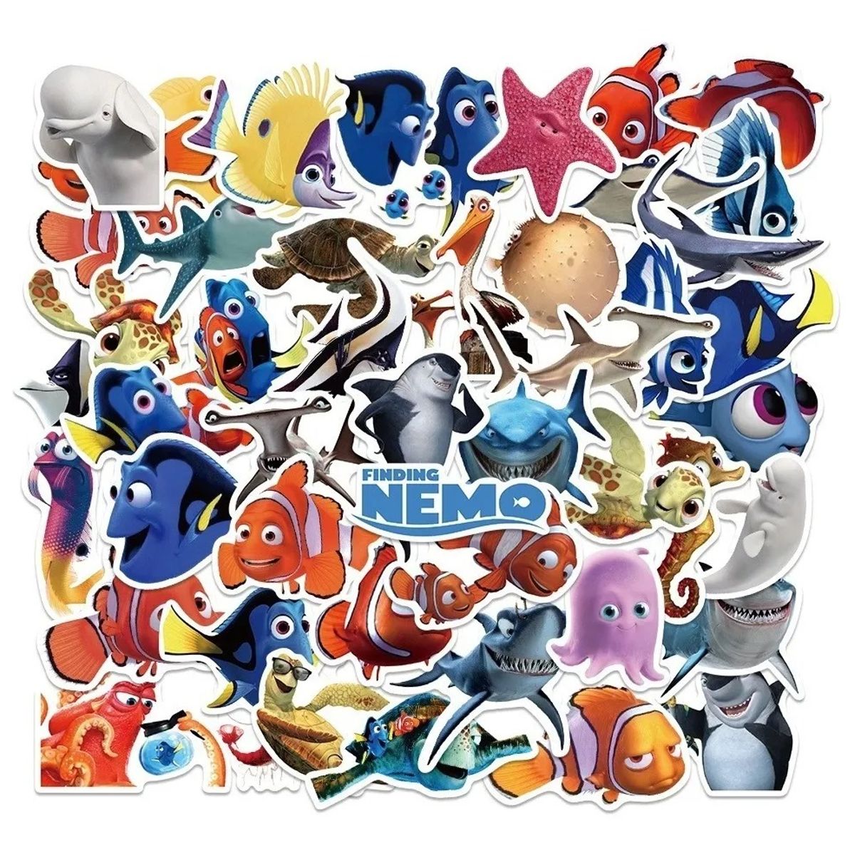 GARSIL - 50 Stickers Buscando a Nemo - Etiquetas Autoadhesivas