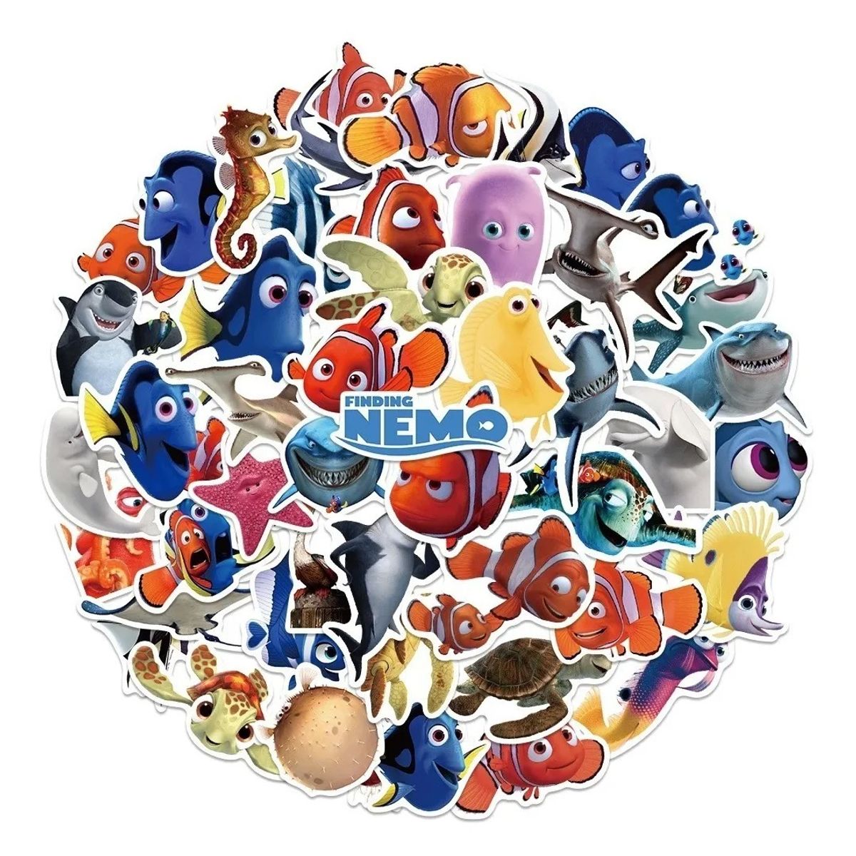 GARSIL - 50 Stickers Buscando a Nemo - Etiquetas Autoadhesivas