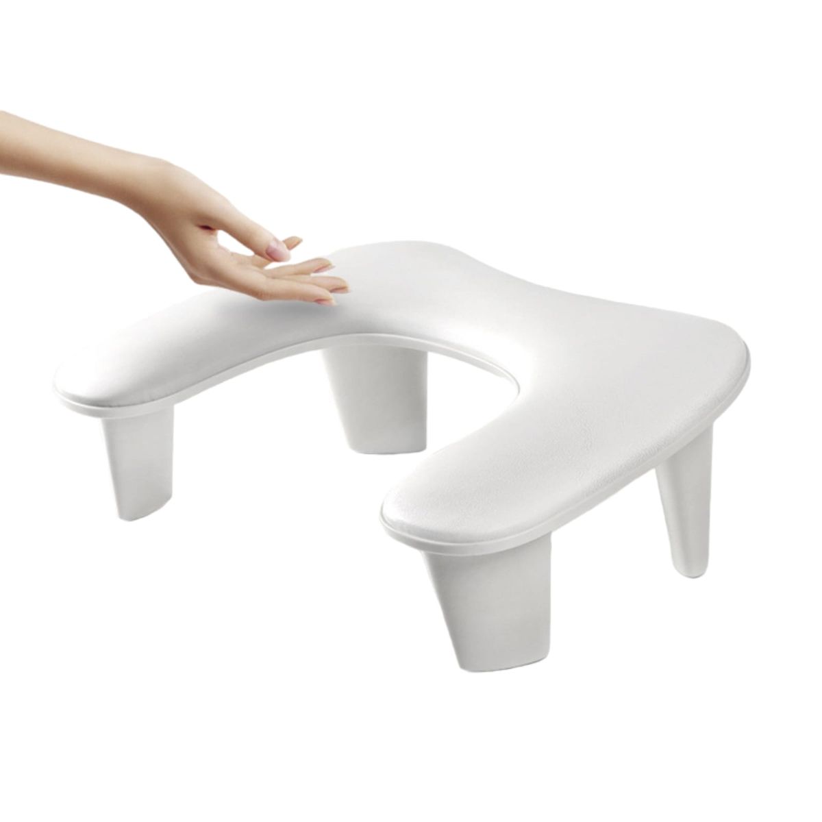 GENERICO - Posa Mano Apoya Brazo Almohadilla Manicure Cuero BLANCO