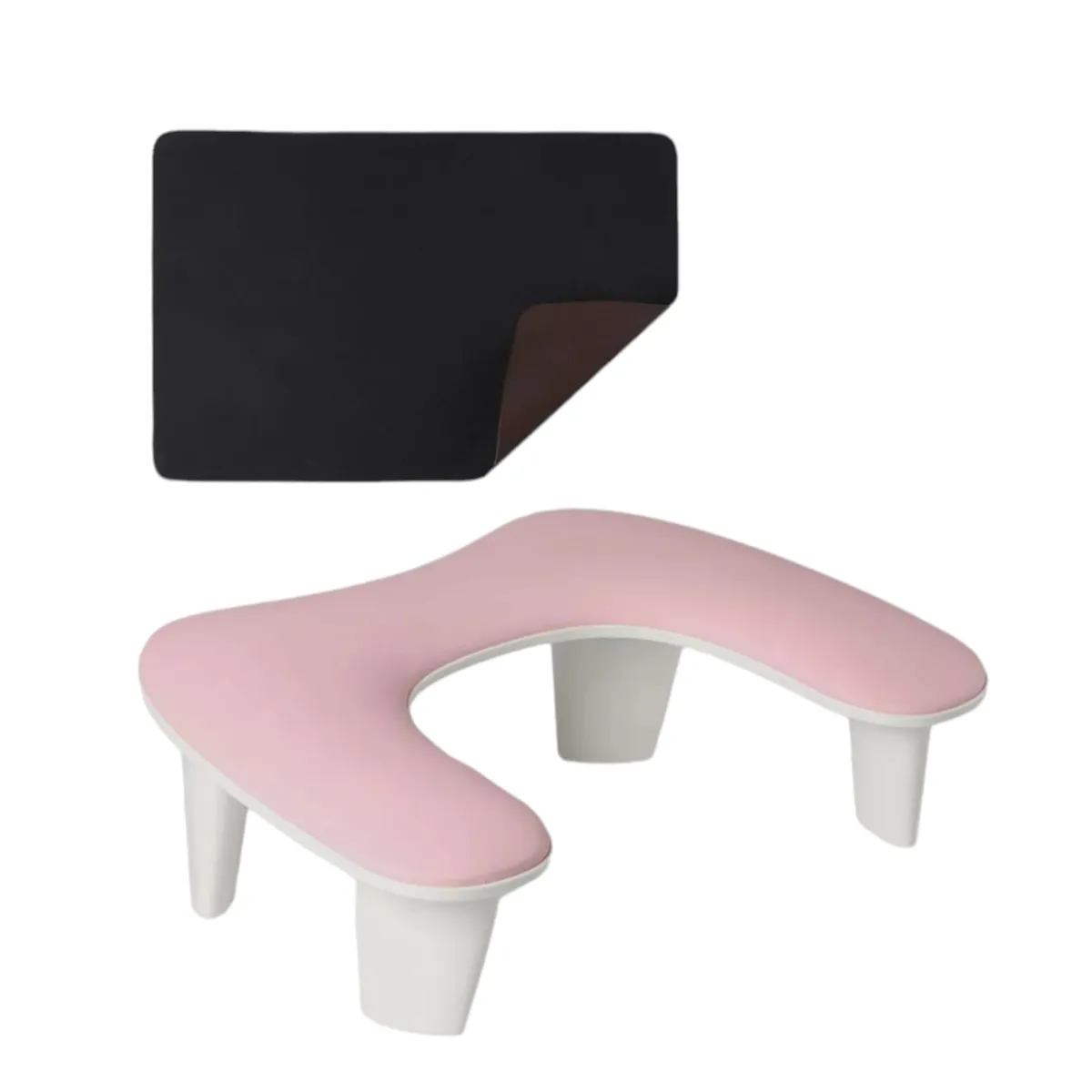 GENERICO - Posa Mano Apoya Brazo Almohadilla Manicure Cuero ROSA