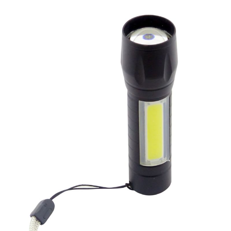 OEM - SET X 2 LINTERNA 1 LED+1 LED COB MINI TACTICA METAL