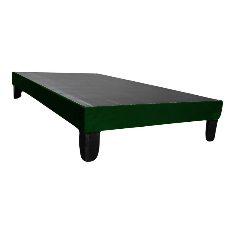 GENERICO - Base De Cama Europea 1 Plaza Verde En Lino Y Madera De Pino