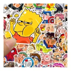 GARSIL - 50 Stickers Cartoon Mix- Etiquetas Autoadhesivas