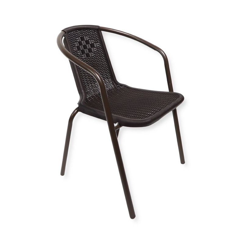 NECTAR - Silla Genovia con Rattan Plástico café oscuro