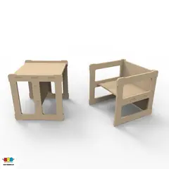 GENERICO - Escritorio Y Silla Niño 2 En 1 Montessori