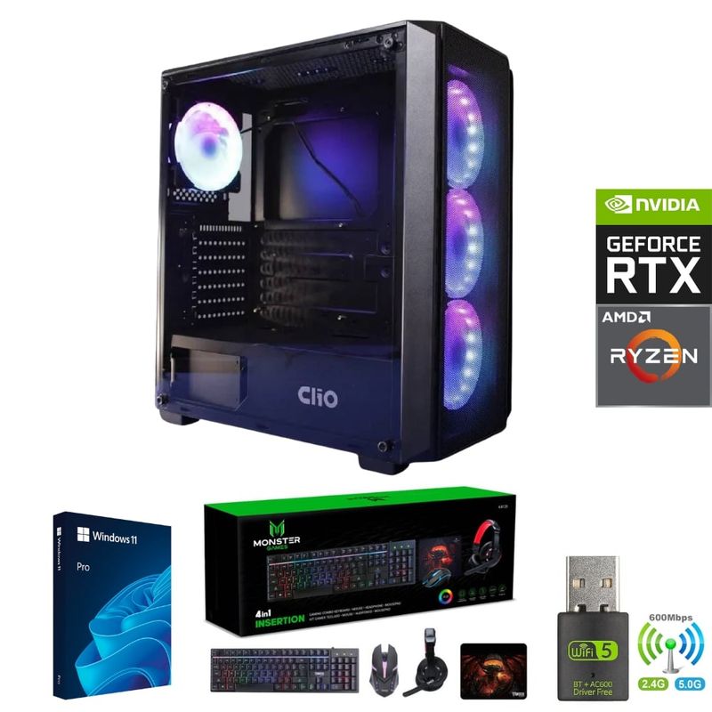 AMD CORP - Pc Gamer AMD Ryzen 7 5700X - 32GB RAM - RTX 4060 - 2TB - Wifi - P1