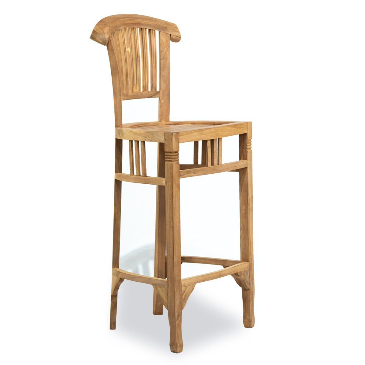 NECTAR - Silla de Bar Batavia madera de teca Natural Resistente y Elegante H110 cm