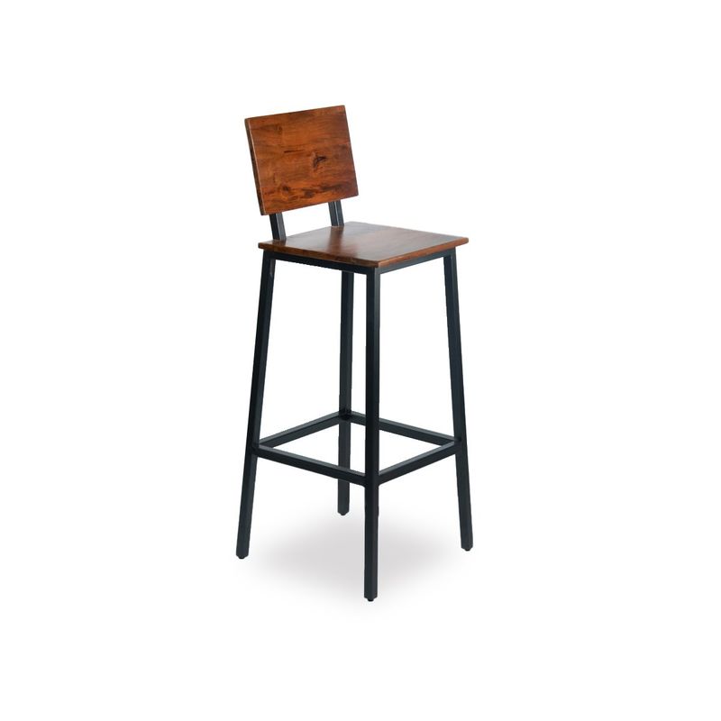 NECTAR - Silla de Bar Madera de Mango y Metal