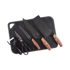 OSTER - Set de Cuchillería Gunderson 6 Pcs con Tabla de Picar