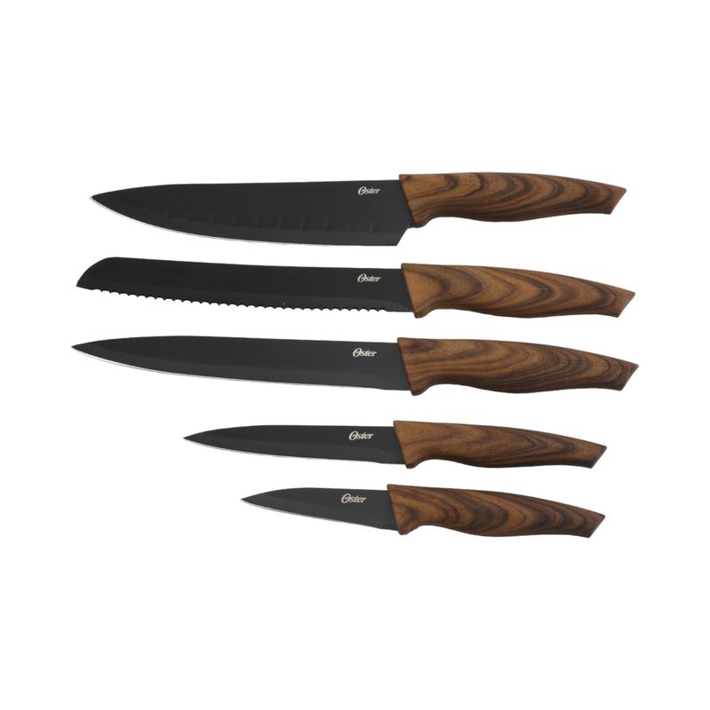 OSTER - Set Cuchillería Godfrey 5 Pcs con Mango Estilo Madera Oster OSTER