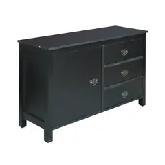 GENERICO - Rack Wooden Black (100 X 29 X 57Cms)