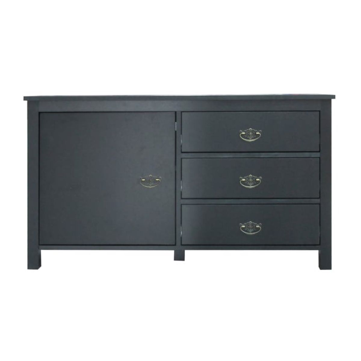 MSA MUEBLES SANTA ANA - Rack TV 45" Wooden Black (100 X 29 X 57Cms)