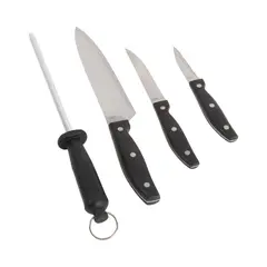 OSTER - Set Cuchillos Acero Inoxidable y Afilador Granger 4Pcs