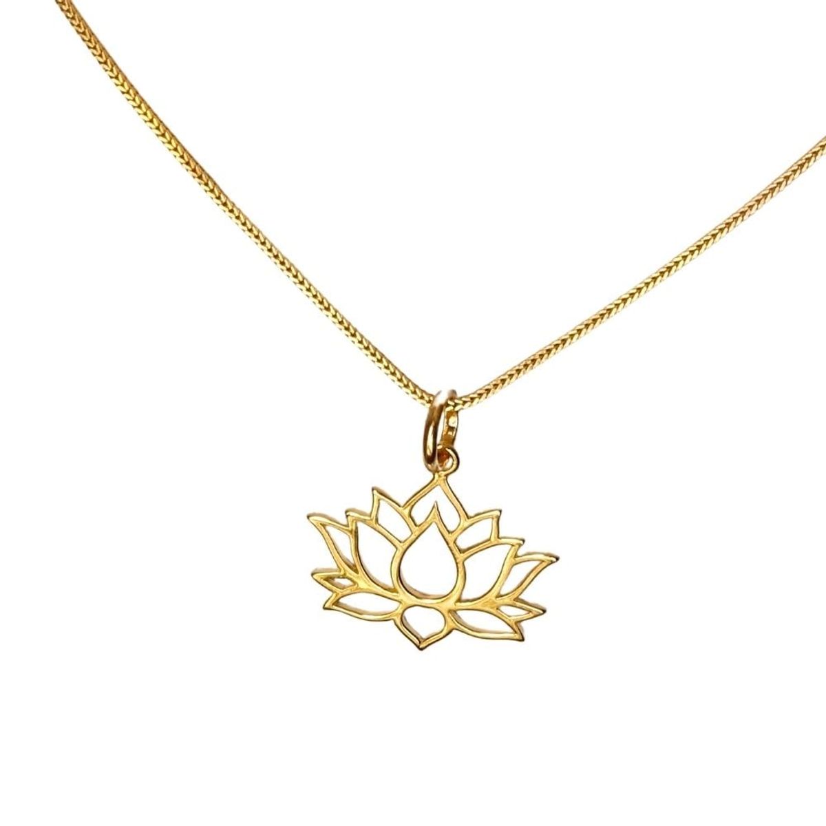MABELITA - Collar De Plata Con Baño De Oro Flor de Loto