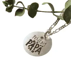 MABELITA - Cadena de Plata Figaro Con Colgate Grabado Feliz dia Papá