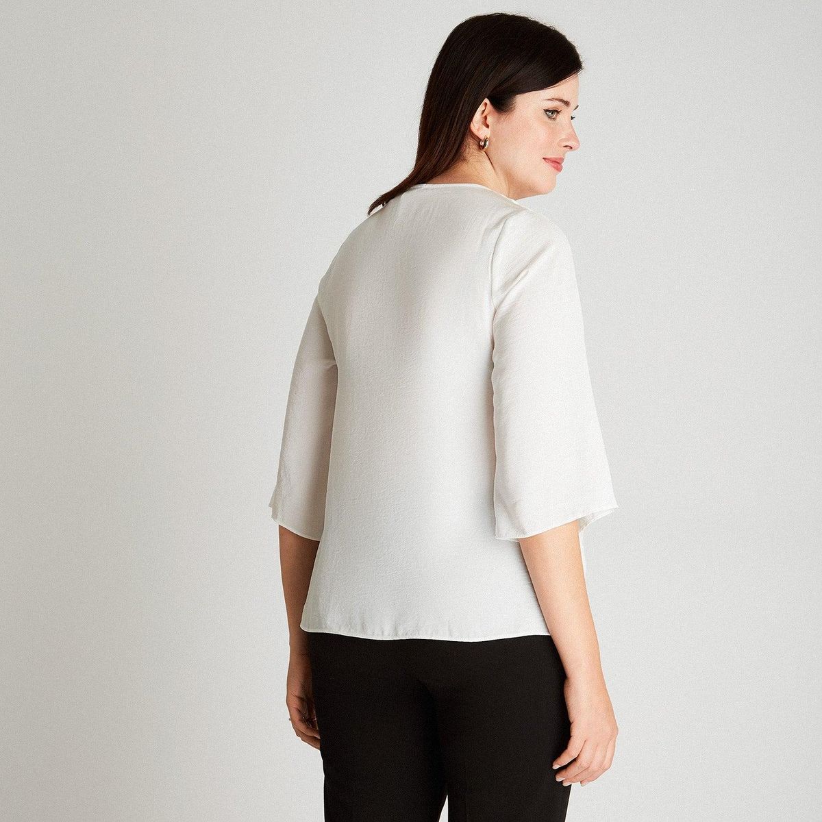 LORENZO DI PONTTI - Blusa Blanca Manga 3,4